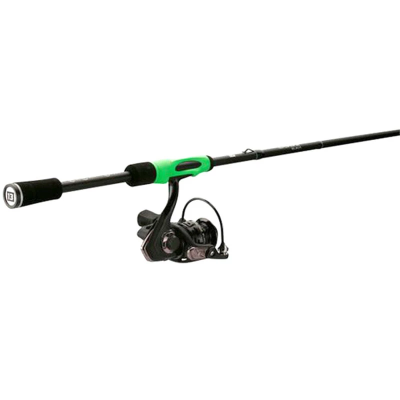 13 FISHING 6'6" Code Black Spinning Combo, 2000 Reel, Medium Power