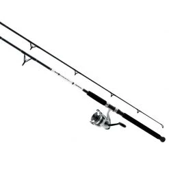 DAIWA 10' D-Wave Black & White, Fiberglass Spinning Combo