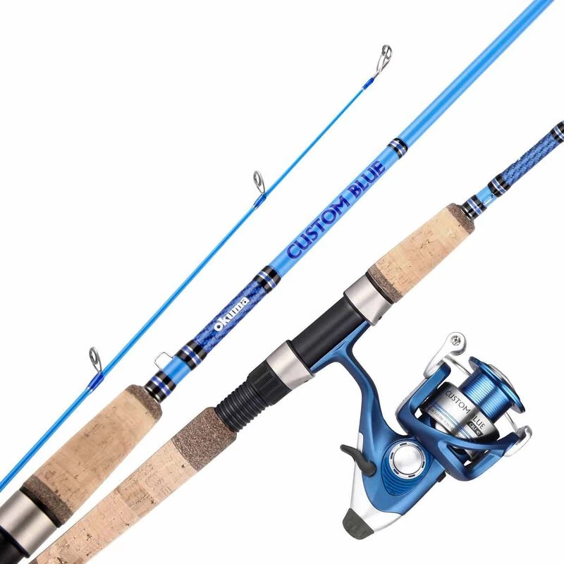 OKUMA 7' Custom Blue Inshore Baitfeeder Spinning Combo, Medium Heavy Power - Image 5